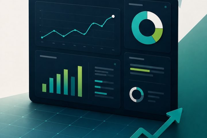 A dashboard monitoring website performance and traffic over time
