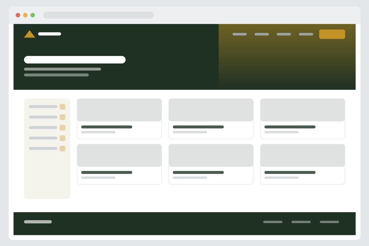 Website design for commercial grounds maintenance, with a service listing layout